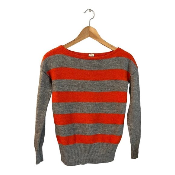 J Crew Wool Alpaca Stripe Sweater Women's Size XS Extra Small Long Sleeves - Picture 2 of 6